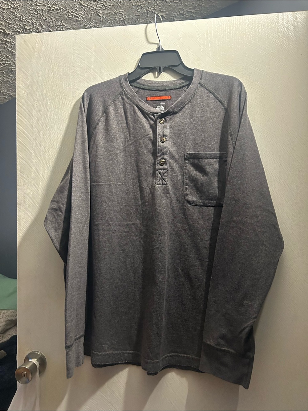 The North Face Men's Dark Gray Henley Long-Sleeve Shirt